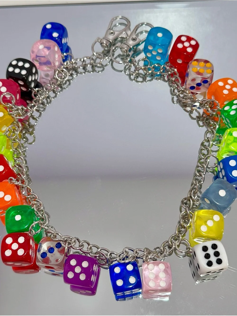 New Multicolor Dice Bag Chain 18 inches